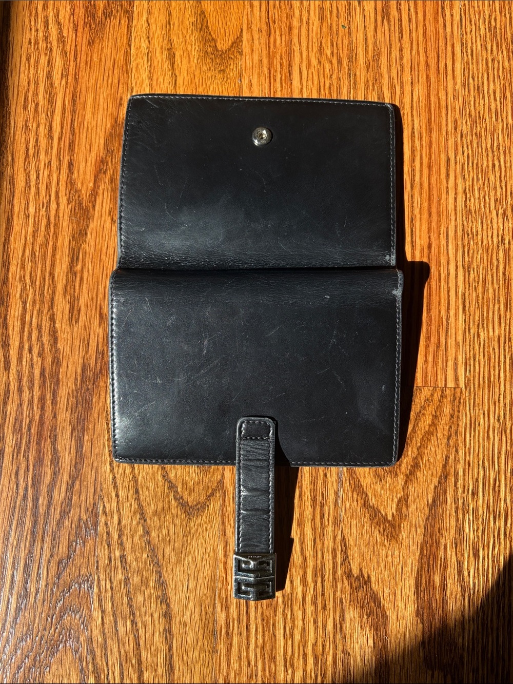 Givenchy Black Leather Wallet with Silver Double-G Logo - Picture 9 of 15